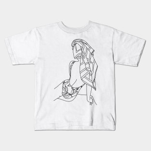 Summer Beach Babe with towel Kids T-Shirt